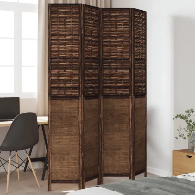 vidaXL Kamerscherm met 4 panelen massief paulowniahout donkerbruin bruin, foto 2