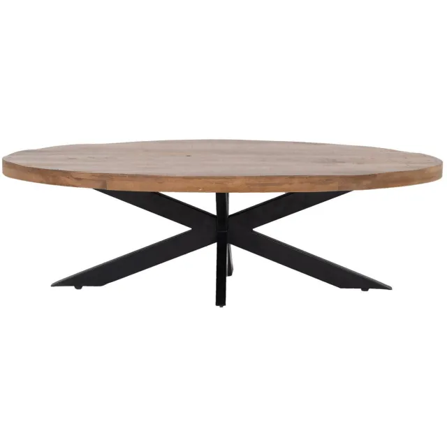 Giga Meubel Salontafel Mansour - Ovaal Bruin Hout - 130x70x40cm