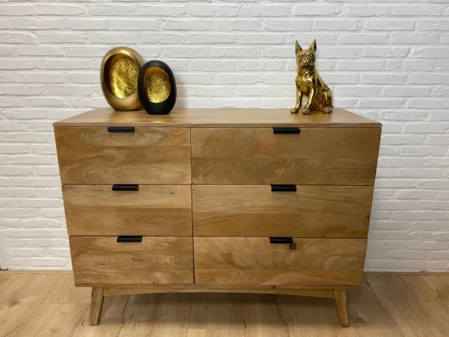 Mangohouten dressoir Saul met lades