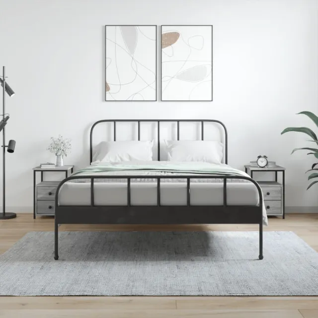 vidaXL Nachtkastjes 2 st 34x35,5x50 cm bewerkt hout grijs sonoma eiken, foto 2