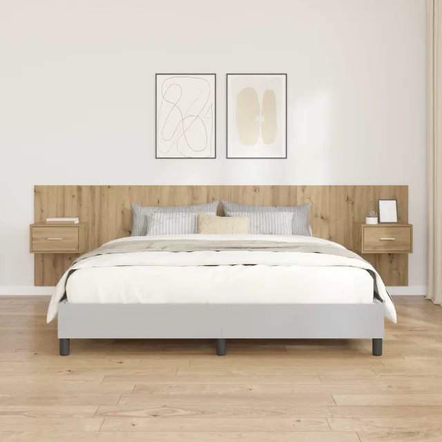 vidaXL Hoofdbord Met Kast 3 st Artisan Eiken Bewerkt hout Bruin