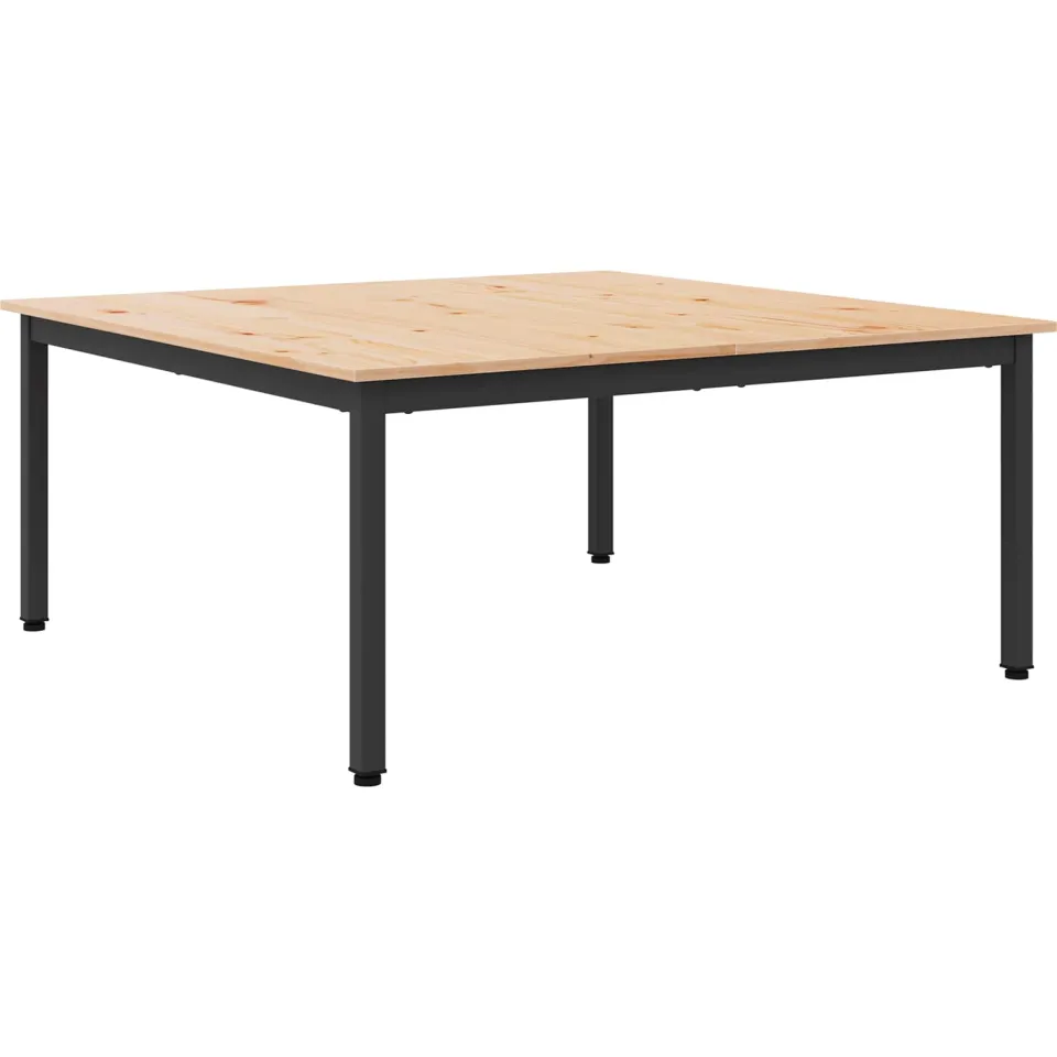vidaXL Salontafel Naturel 100 x 100 x 45 cm Massief grenenhout