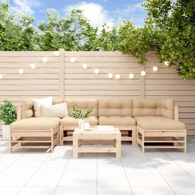 vidaXL 7-delige Loungeset massief grenenhout bruin, foto 2