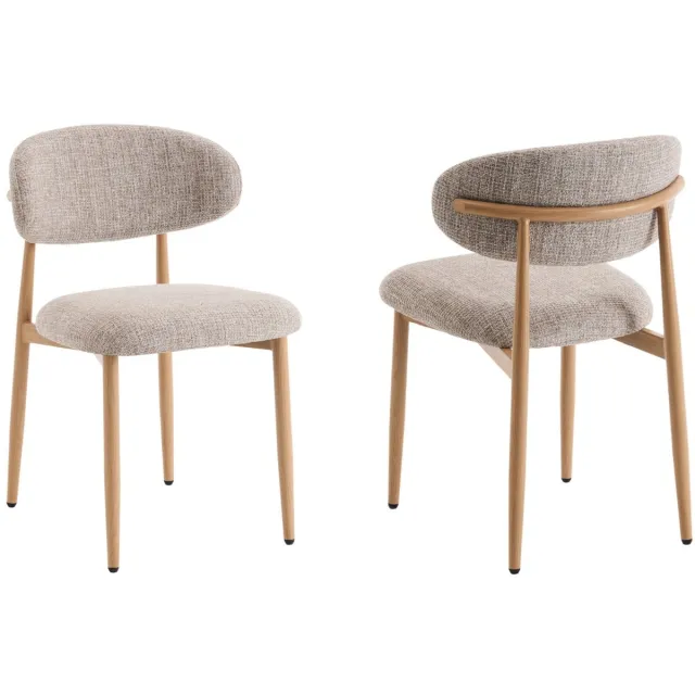 Furnihaus Eetkamerstoelen Celia Taupe Naturel Santi Set van 2