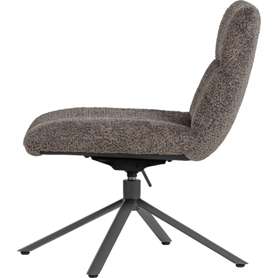 WOOOD Soren Draaifauteuil Verstelbaar - Wollig - Grijs - 82x73x62, foto 4