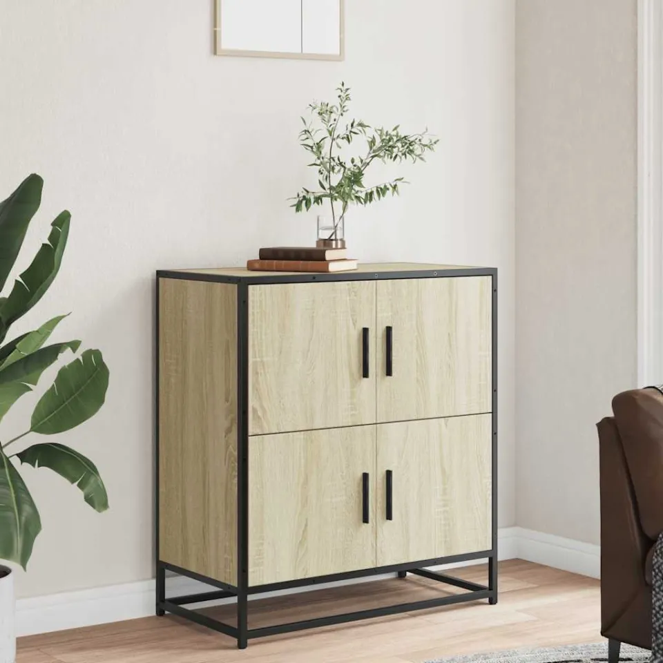 vidaXL Dressoir 68x35x76 cm bewerkt hout sonoma eikenkleurig, foto 2