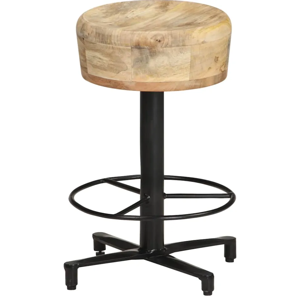 vidaXL Barkrukken 2 st 52 cm massief mangohout bruin, foto 2
