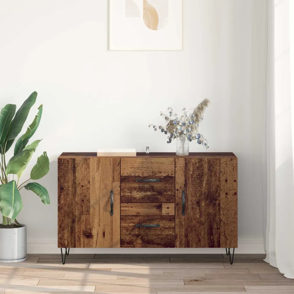 vidaXL Dressoir Oud Hout 100 x 36 x 60 cm Bewerkt hout bruin, foto 3