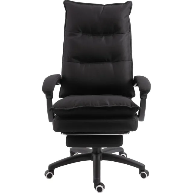 Vinsetto Bürostuhl mit Massagefunktion-Polyester-70B x 62T x 120-130H cm-Schwarz