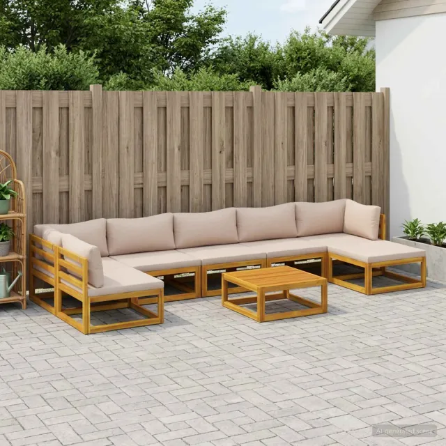 vidaXL Bankstel 8 st Naturel Massief Acaciahout