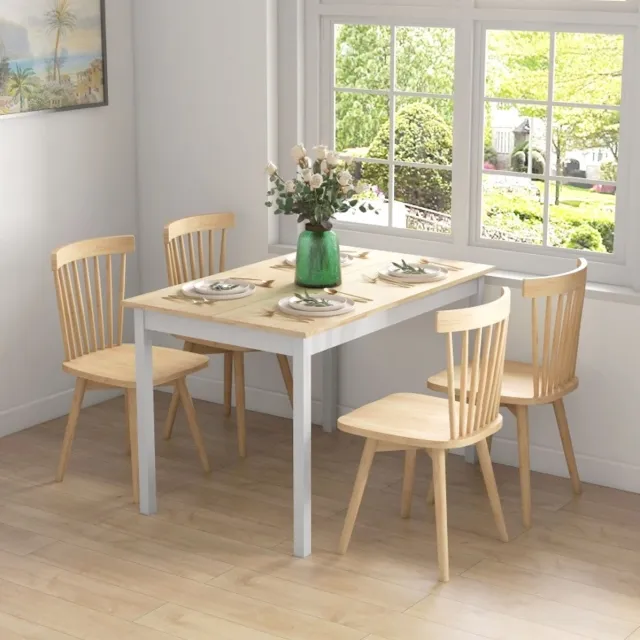 STILVORA Eettafel - Landelijk Design voor 4 Personen - Rechthoekig Model voor Keuken en Eetkamer - Gelakt Hout - 120 x 75 x 75 cm - Natuurlijk Naturel