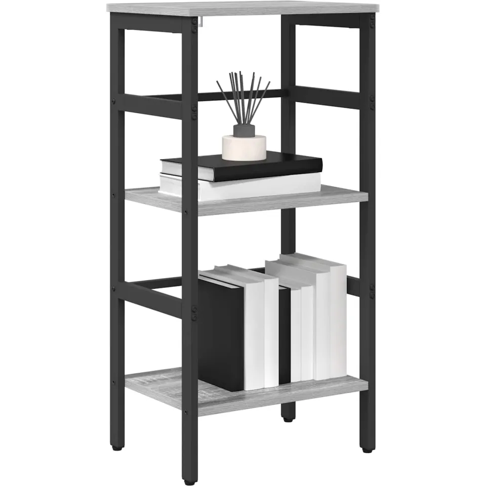 vidaXL Boekenkast 2-laags 40 x 29,5 x 81 cm Bewerkt hout Grijs Sonoma