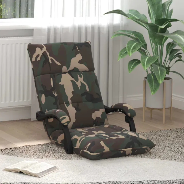 vidaXL Verstelbare vlo stoelen Legergroen Stof