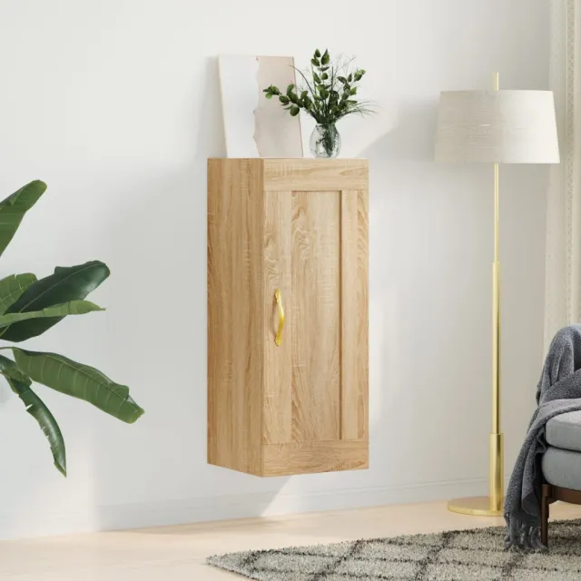 vidaXL Wandkast 34,5x34x90 cm bewerkt hout sonoma eikenkleurig Bruin