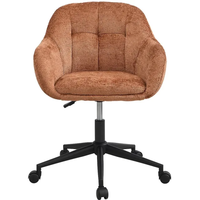 Vente-unique Bureaustoel - Getextureerde stof - Terracotta - Verstelbare hoogte - LASSANDRA