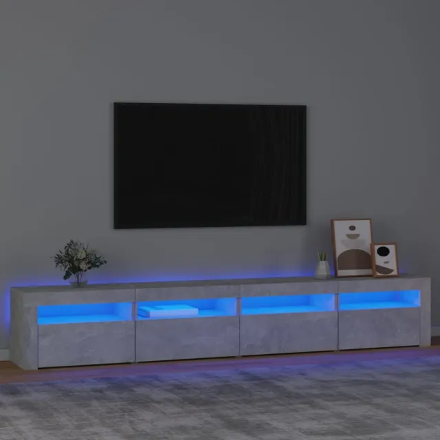 vidaXL Tv-meubel met LED-verlichting 240x35x40 cm betongrijs grijs, foto 2