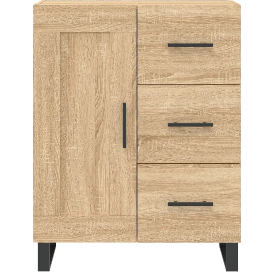 vidaXL Dressoir 69,5x34x90 cm bewerkt hout sonoma eikenkleurig