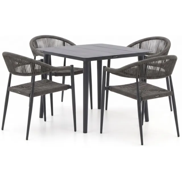 Manifesto Furniture Manifesto Belpasso/Sora ø90cm dining tuinset 5-delig stapelbaar