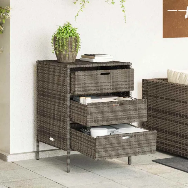 vidaXL Tuinkast 55x59x80 cm poly rattan grijs