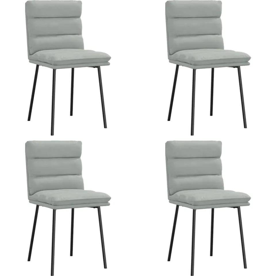 vidaXL Eetkamerstoelen 4 st fluweel lichtgrijs