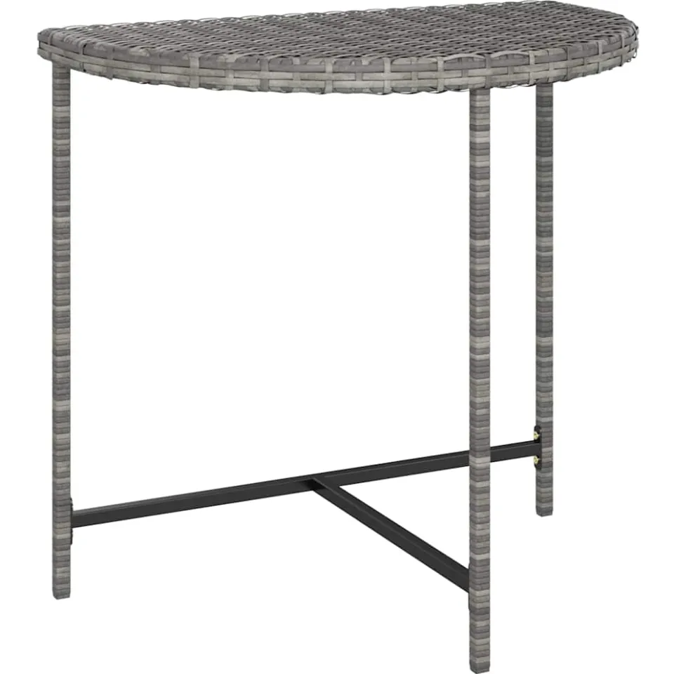 vidaXL Tuintafel 80x50x75 cm poly rattan grijs, foto 3
