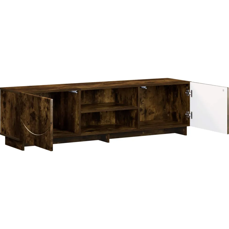 vidaXL TV-standaard 140 x 34,5 x 40 cm Gerookt eiken Bewerkt hout Bruin