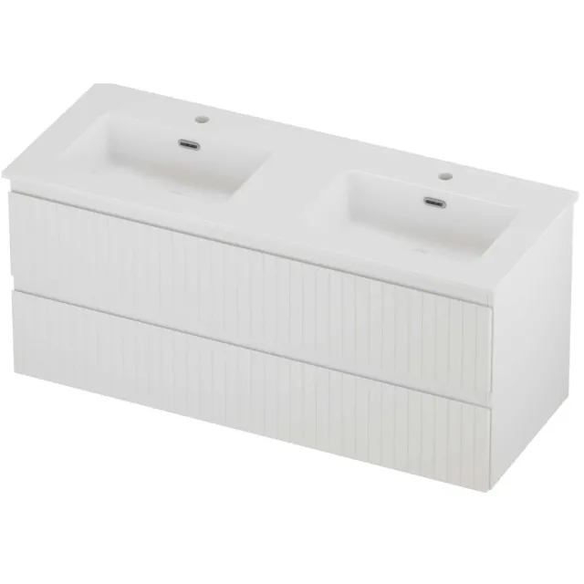 Proline Tribute Badmeubelset Porselein Elegant Gefreesd 120x46x54 cm Glans Wit Mat Wit