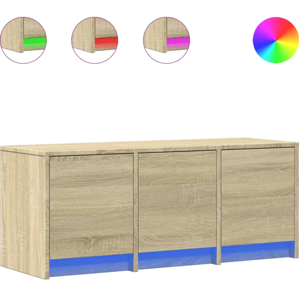 vidaXL Tv-meubel met LED 97x34x40 cm bewerkt hout sonoma eikenkleurig, foto 3