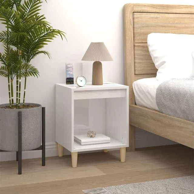 vidaXL Nachtkastjes 2 st 40x35x50 cm hoogglans wit, foto 3