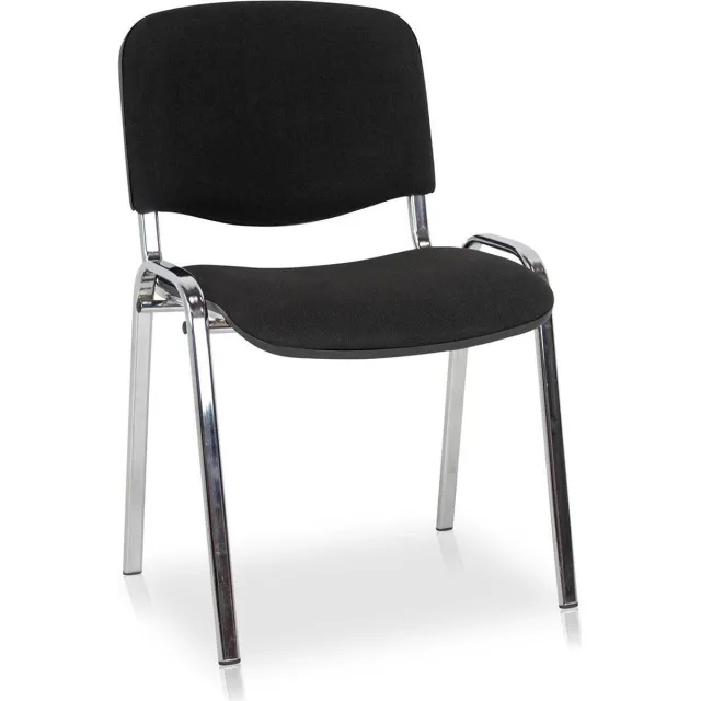 Multi Ratio stoelen Vergaderstoel - kantinestoel | Model ISO Chroom | Stof zwart | Frame chroom