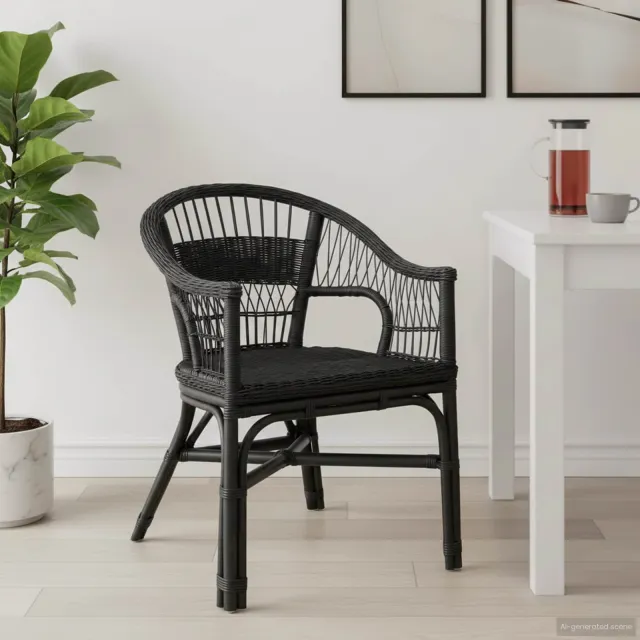 vidaXL Stapelstoel Rattan Zwart 60 x 60 x 81 cm, foto 2
