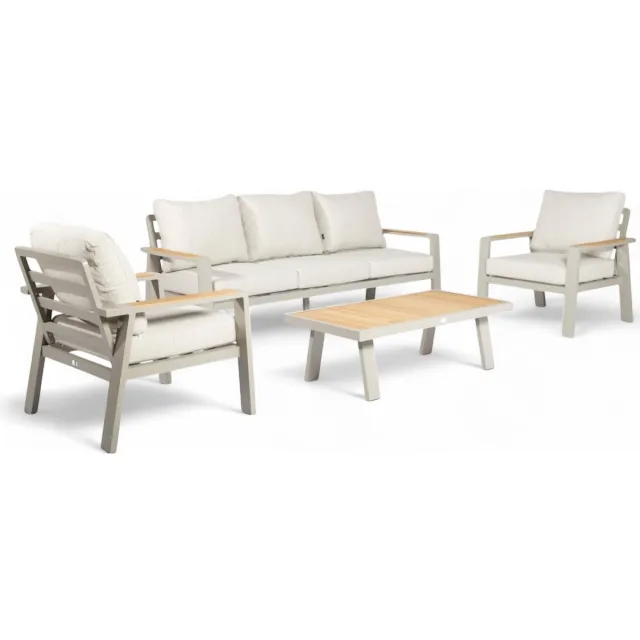 Belito Birmingham Loungeset Taupe - 5 Personen - Nr.1 grijs, zwart, wit, beige, groen