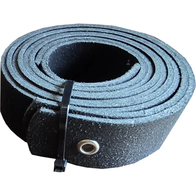 Set leren plankdragers zwart gevlamd / craquelé / relief 85cm lengte, 3cm breedte - HOUT-ART