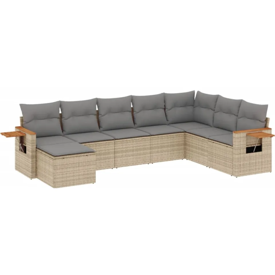 vidaXL Patio Sofa Set 7-zits Beige and Grey, foto 3