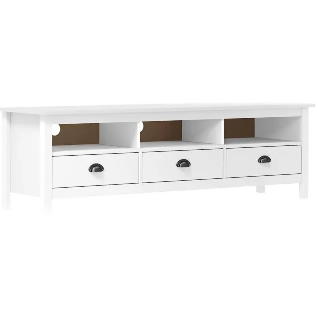 vidaXL Tv-meubel Hill 158x40x47 cm massief grenenhout wit