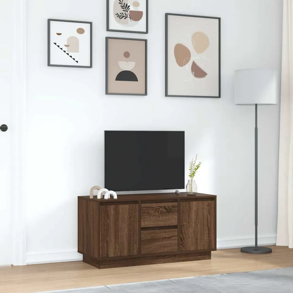 vidaXL Tv-meubel met LED-verlichting 100x41x50 cm bruin eikenkleur, foto 3