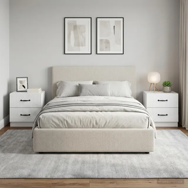 vidaXL Nachtkastje 2 st Wit 43 x 34,5 x 44,5 cm Bewerkt hout, foto 2