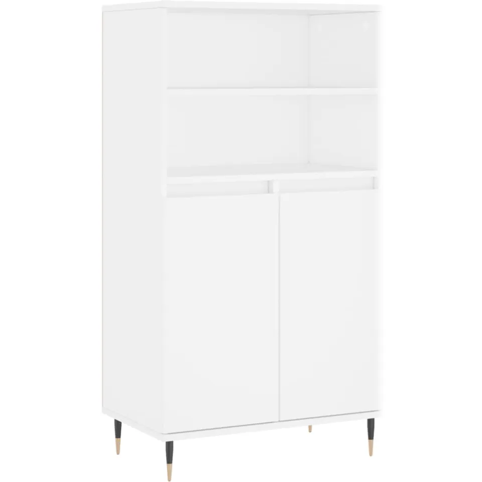 vidaXL Hoge kast 60x36x110 cm bewerkt hout wit, foto 3