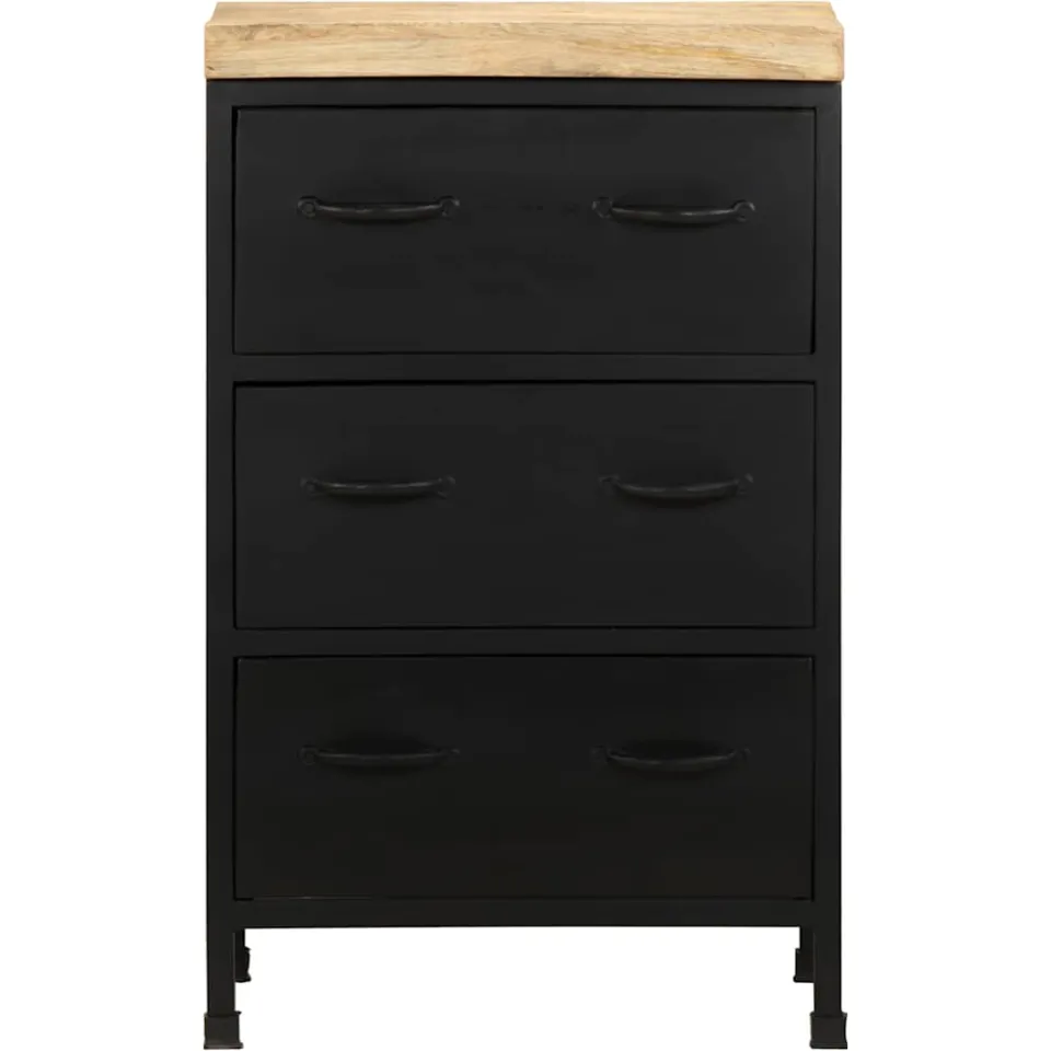 vidaXL Dressoir 47x35x76 cm ruw mangohout bruin, foto 3