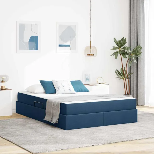vidaXL Opslag bed met matras Donkergrijs 140 x 200 cm Polyester