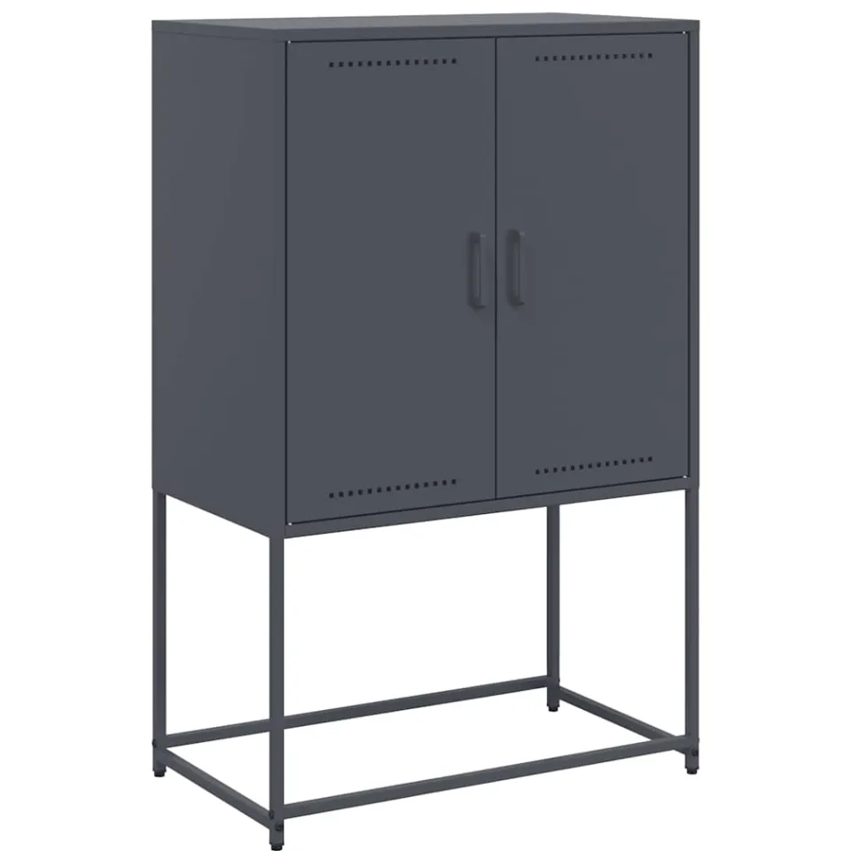 vidaXL Hoge kast 68,5x38,5x107 cm staal antracietkleurig Anthraciet