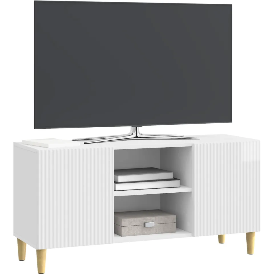 vidaXL TV-kast 102 x 34,5 x 50 cm Hoogglans Wit Bewerkt hout
