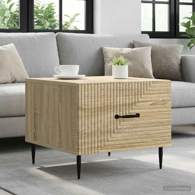 vidaXL Salontafel met lade Sonoma Eiken 49 x 50 x 40 cm Bewerkt hout Bruin