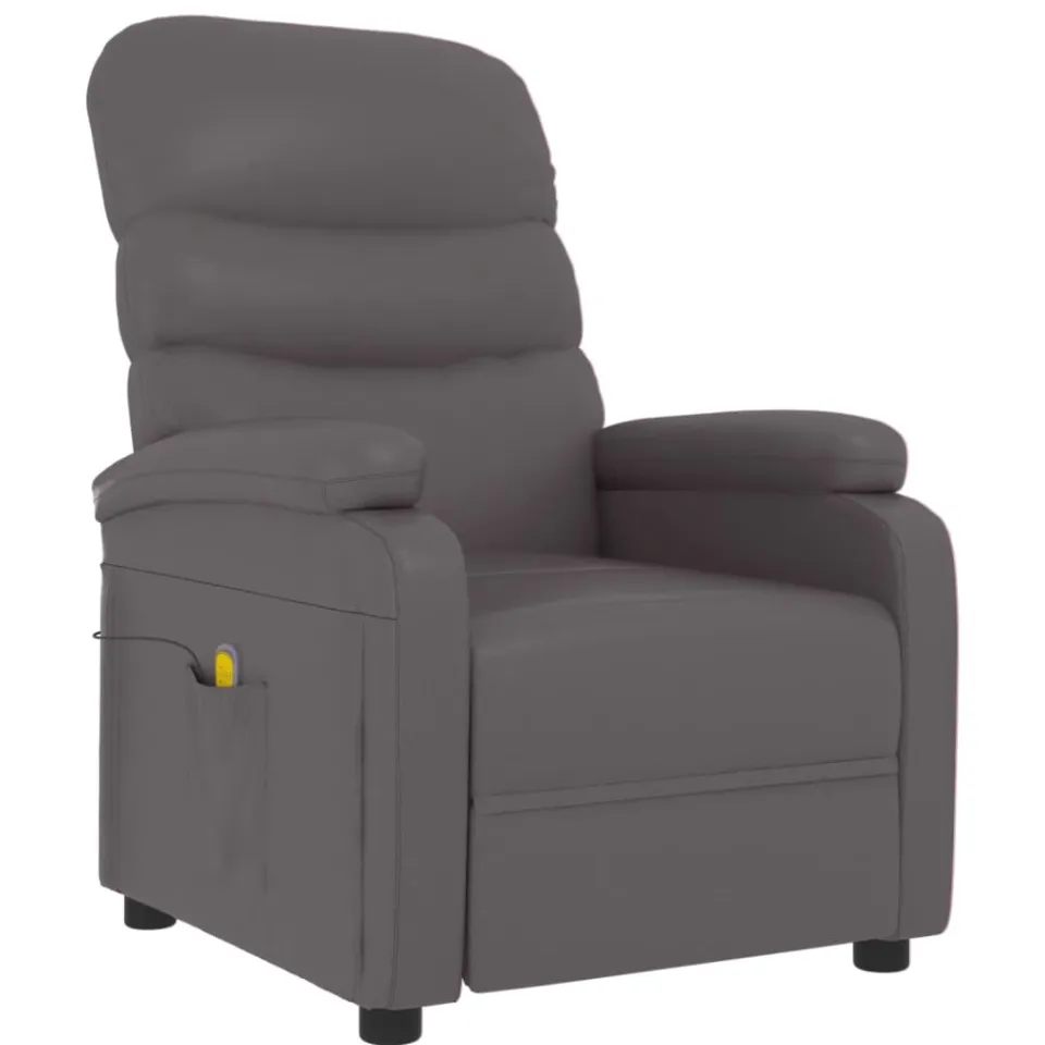 vidaXL Massagestoel kunstleer grijs