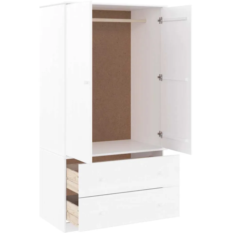 vidaXL Kledingkast ALTA 90x55x170 cm massief grenenhout wit