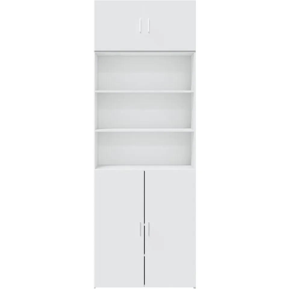 vidaXL Opbergkast 80x42,5x225 cm bewerkt hout wit