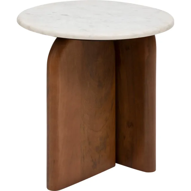 Atmosphera Nanda Bijzettafel - Ø51xH57cm - Bruin Blanc