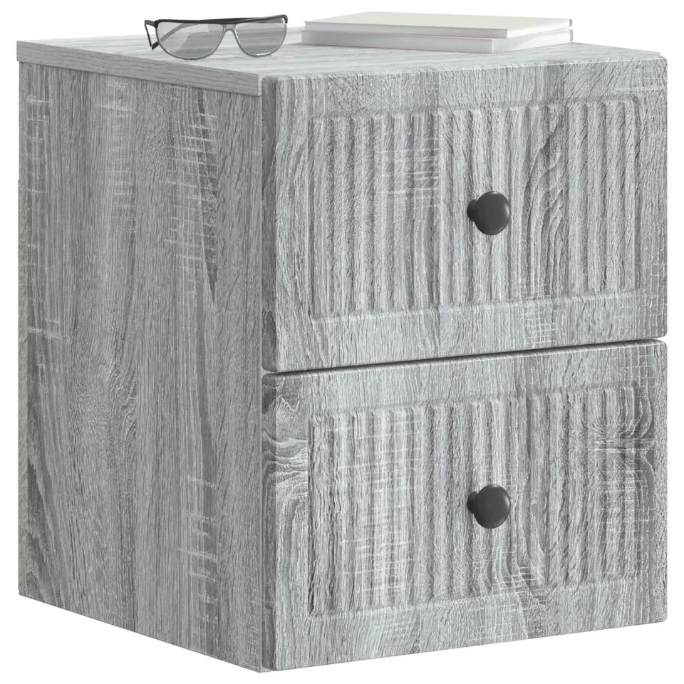 vidaXL Wandbeugel Bedkast Grijs sonoma 33 x 34,5 x 40 cm Bewerkt hout