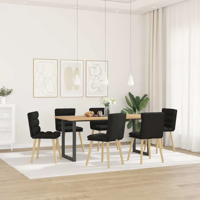 vidaXL Eetkamerstoelen 6 st stof zwart, foto 2