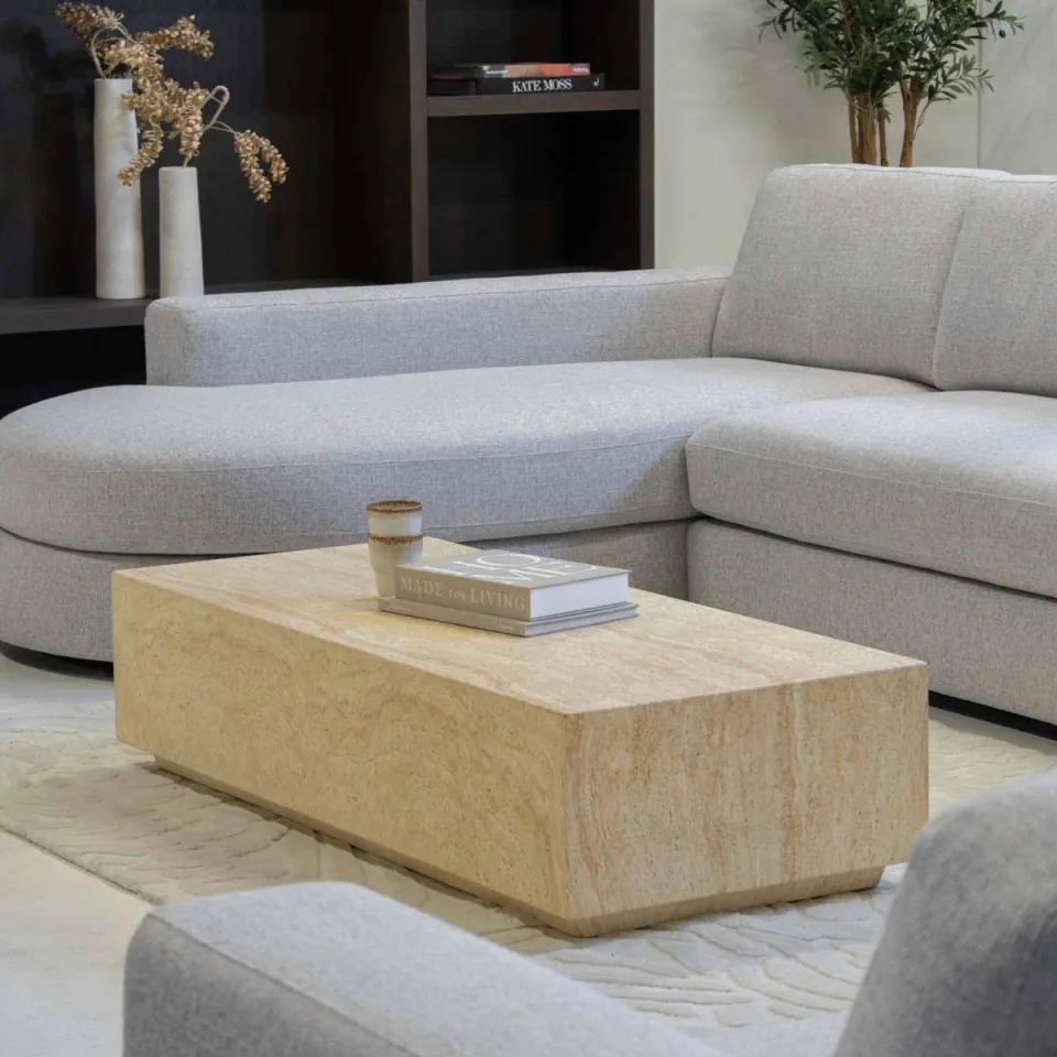 Giga Meubel DÉJA Living Salontafel Ribe - Lichtbruin Composiet - 140x60x32cm, foto 5